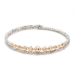 Load image into Gallery viewer, Dazzling Shiny Flexible Japanese Platinum &amp; Rose Gold Bracelet for Women JL PTB 719
