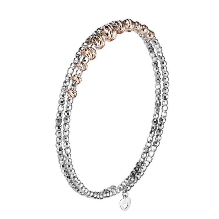 Dazzling Shiny Flexible Japanese Platinum & Rose Gold Bracelet for Women JL PTB 719