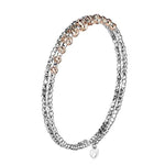 Load image into Gallery viewer, Dazzling Shiny Flexible Japanese Platinum &amp; Rose Gold Bracelet for Women JL PTB 719
