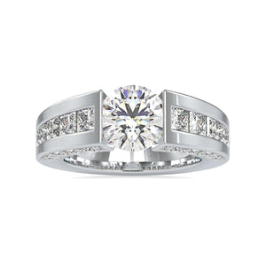 Designer 70-Pointer Solitaire with Princess Cut & Round Brilliant Cut Diamond Ring JL PT 0109-A