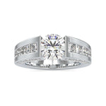 Load image into Gallery viewer, Designer 1-Carat Solitaire with Princess Cut &amp; Round Brilliant Cut Diamond Ring JL PT 0109
