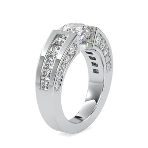 Designer 70-Pointer Solitaire with Princess Cut & Round Brilliant Cut Diamond Ring JL PT 0109-A