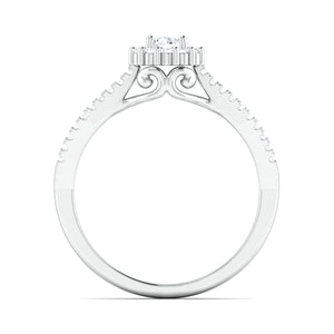 70-Pointer Lab Grown Solitaire Platinum Halo Ring with Split Shank JL PT LG G 976-A