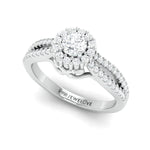 Load image into Gallery viewer, 70-Pointer Lab Grown Solitaire Platinum Halo Ring with Split Shank JL PT LG G 976-A
