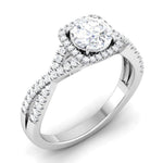 Load image into Gallery viewer, 50-Pointer Halo Solitaire Platinum Engagement Ring JL PT 499
