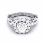 Load image into Gallery viewer, 1-Carat Solitaire Halo Diamond Twisted Shank Engagement Ring for Women JL PT G 101-C   Jewelove.US
