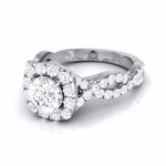 Load image into Gallery viewer, 1-Carat Solitaire Halo Diamond Twisted Shank Engagement Ring for Women JL PT G 101-C   Jewelove.US
