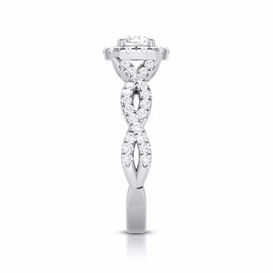 1-Carat Solitaire Halo Diamond Twisted Shank Engagement Ring for Women JL PT G 101-C   Jewelove.US