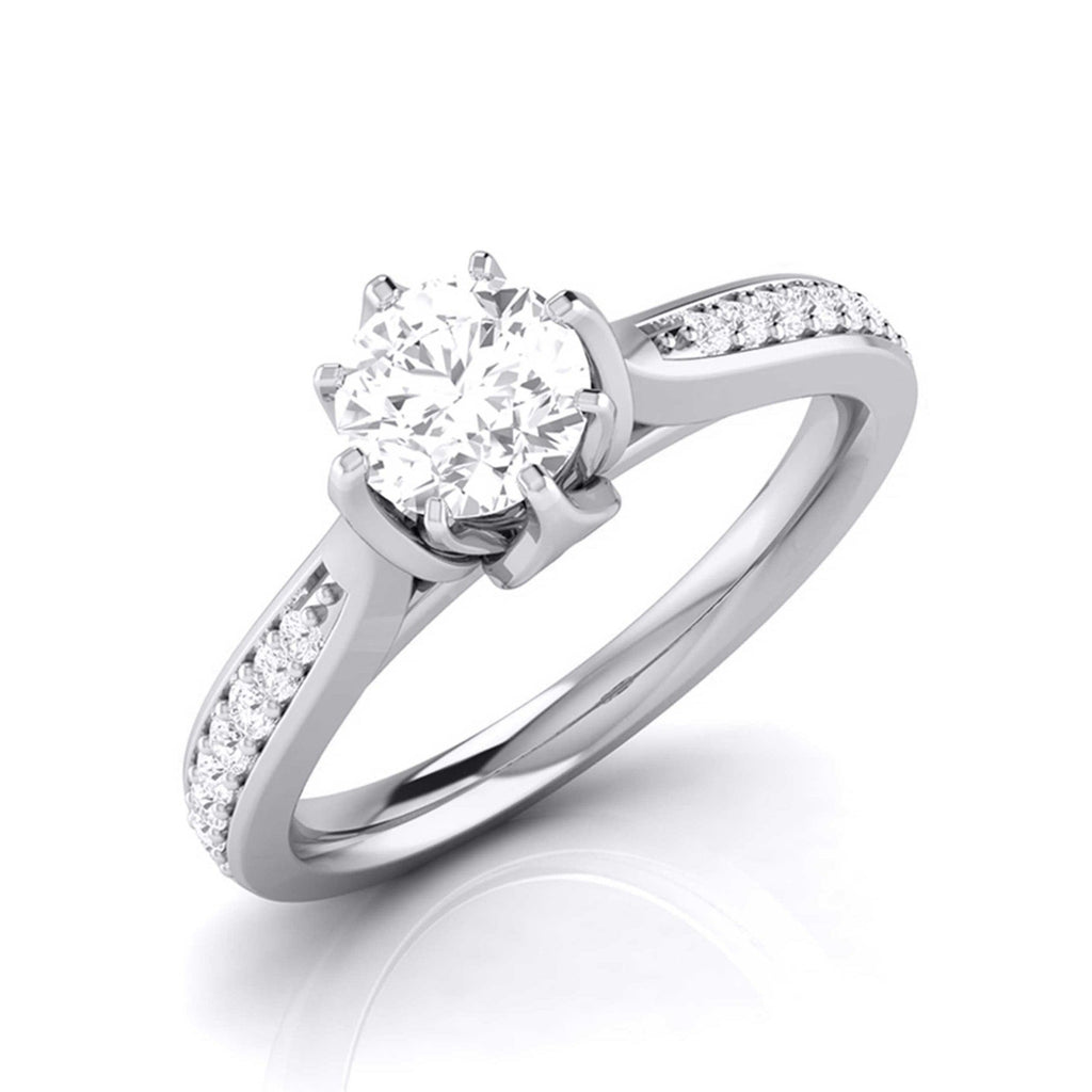 1-Carat Solitaire Diamond Shank Platinum Ring JL PT G 109-C   Jewelove.US