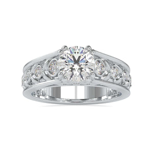 1-Carat Solitaire Diamond Shank Engagement Ring JL PT 0049-C