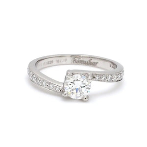 1.50-Carat Lab Grown Solitaire Curvy Platinum Engagement Ring for Women JL PT LG G 480-C