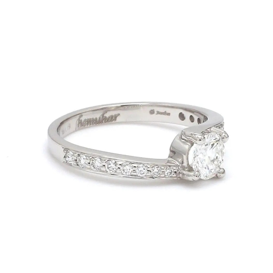 70-Pointer Lab Grown Solitaire Curvy Platinum Engagement Ring for Women JL PT LG G 480-A