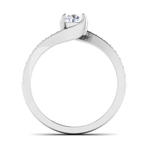 50-Pointer Lab Grown Solitaire Curvy Platinum Engagement Ring for Women JL PT LG G 480