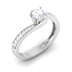 Load image into Gallery viewer, 1.50-Carat Lab Grown Solitaire Curvy Platinum Engagement Ring for Women JL PT LG G 480-C

