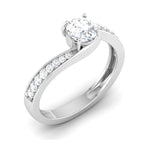 Load image into Gallery viewer, 1.50-Carat Lab Grown Solitaire Curvy Platinum Engagement Ring for Women JL PT LG 480-A
