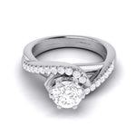 Load image into Gallery viewer, Curvy Platinum 70-Pointer Solitaire Engagement Ring for Women JL PT G 110-B   Jewelove.US

