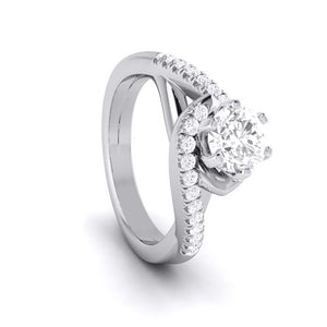 Curvy Platinum 1-Carat Solitaire Engagement Ring for Women JL PT G 110-C   Jewelove.US