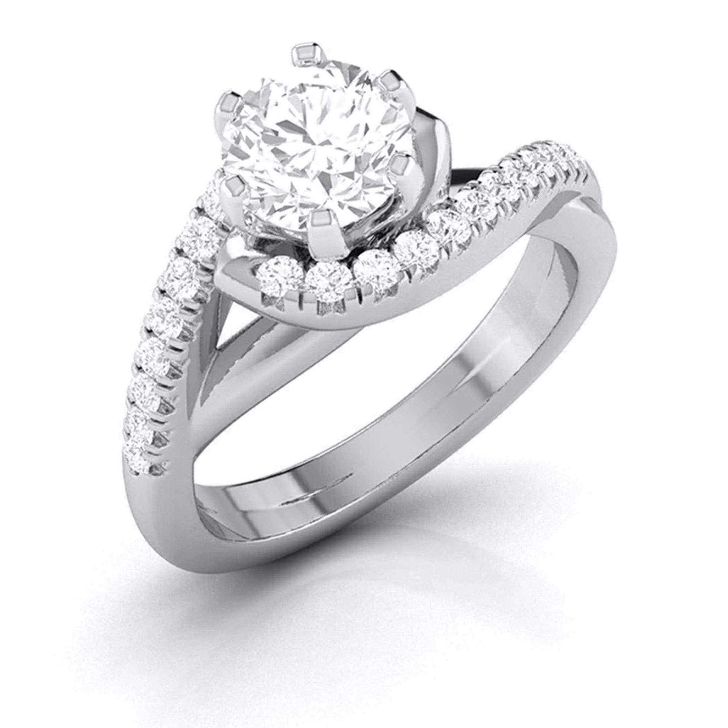 Curvy Platinum 70-Pointer Solitaire Engagement Ring for Women JL PT G 110-B   Jewelove.US