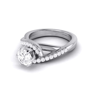 Curvy Platinum 1-Carat Solitaire Engagement Ring for Women JL PT G 110-C   Jewelove.US