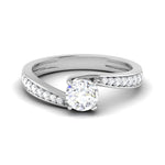 Load image into Gallery viewer, 1-Carat Lab Grown Solitaire Curvy Platinum Engagement Ring for Women JL PT LG 480
