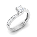 Load image into Gallery viewer, 1-Carat Lab Grown Solitaire Curvy Platinum Engagement Ring for Women JL PT LG 480
