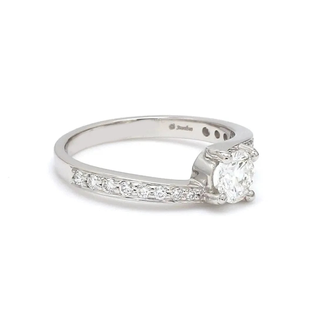 1-Carat Lab Grown Solitaire Curvy Platinum Engagement Ring for Women JL PT LG 480