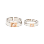 Load image into Gallery viewer, Designer Diamond Platinum Rose Gold Couple Rings JL PT 1133
