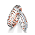 Load image into Gallery viewer, Designer Diamonds Platinum Love Bands with Rose Gold JL PT 1070
