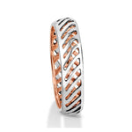 Load image into Gallery viewer, Designer Diamonds Platinum Love Bands with Rose Gold JL PT 1070
