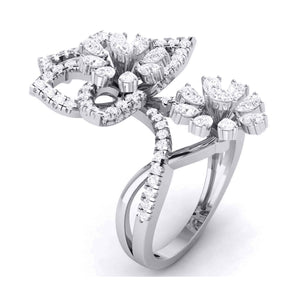 Designer Flower Diamond Cocktail Ring in platinum for Women JL PT R-010
