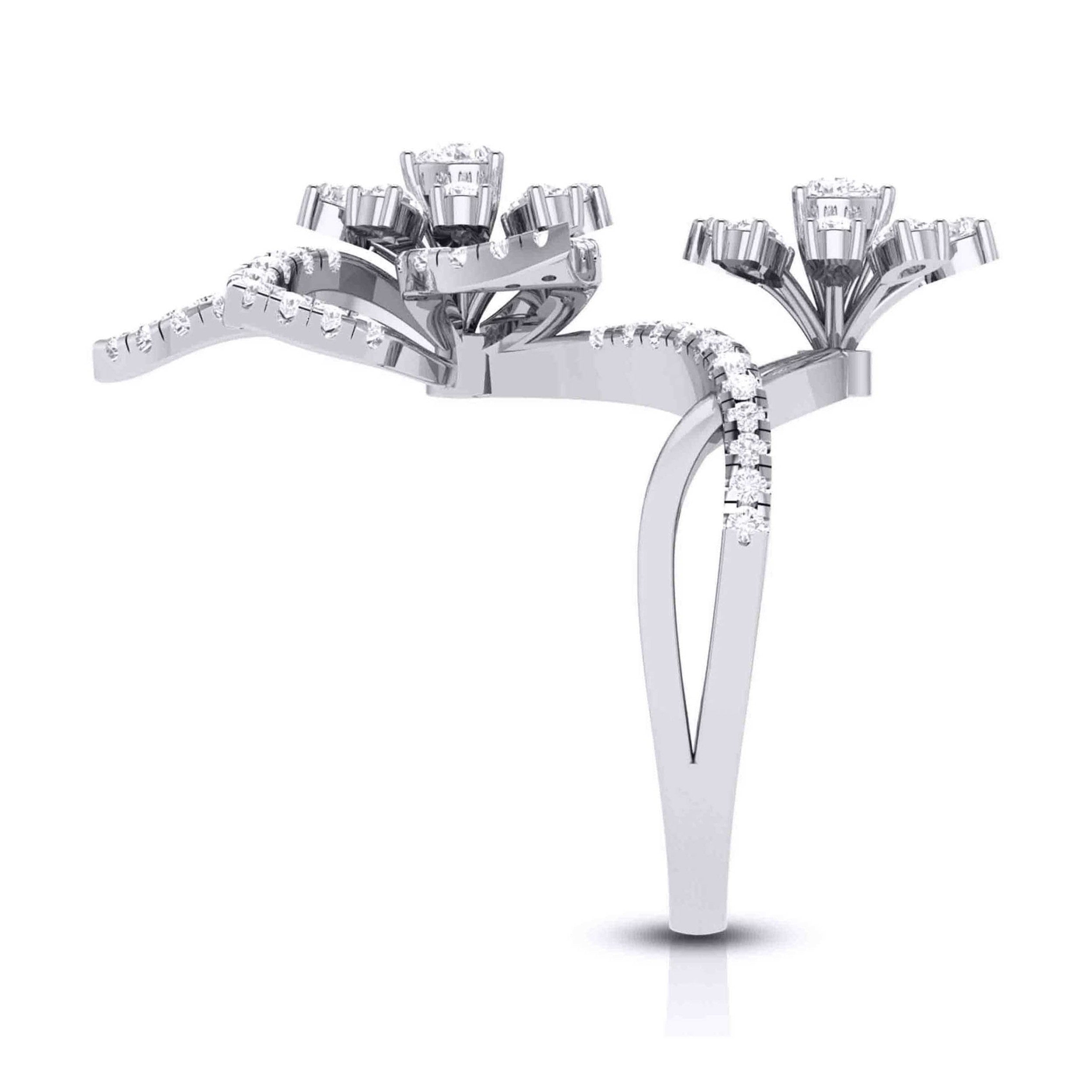 Designer Flower Diamond Cocktail Ring in platinum for Women JL PT R-010