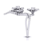 Load image into Gallery viewer, Designer Flower Diamond Cocktail Ring in platinum for Women JL PT R-010
