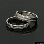 Load image into Gallery viewer, Designer Half Eternity &amp; Plain Platinum Couple Rings JL PT 524
