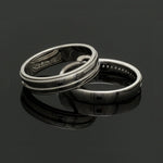 Load image into Gallery viewer, Designer Half Eternity &amp; Plain Platinum Couple Rings JL PT 524
