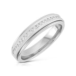Load image into Gallery viewer, Designer Half Eternity &amp; Plain Platinum Couple Rings JL PT 524

