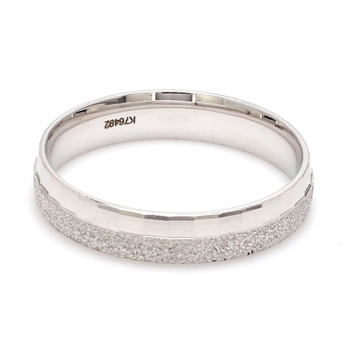 Designer Half Rough Texture Japanese Platinum Love Bands with JL PT 1023