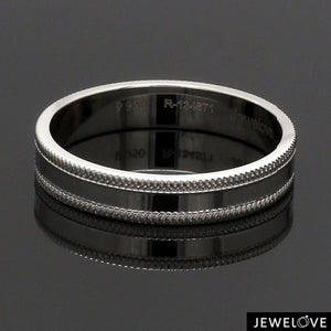 Designer Milgrain Plain Platinum Wedding Band with Matte Finish JL PT 310