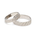 Load image into Gallery viewer, Designer Plain Platinum Love Bands with Unique Slanting Texture JL PT 1108
