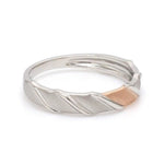 Load image into Gallery viewer, Designer Plain Platinum &amp; Rose Gold Love Bands JL PT 910

