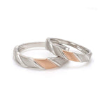 Load image into Gallery viewer, Designer Plain Platinum &amp; Rose Gold Love Bands JL PT 910
