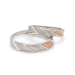 Load image into Gallery viewer, Designer Plain Platinum &amp; Rose Gold Love Bands JL PT 910
