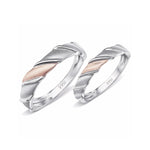 Load image into Gallery viewer, Designer Plain Platinum &amp; Rose Gold Love Bands JL PT 910
