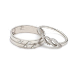 Load image into Gallery viewer, Designer Platinum Couple Rings with Diamonds JL PT 452
