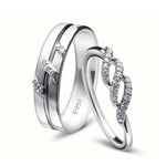 Load image into Gallery viewer, Designer Platinum Couple Rings with Diamonds JL PT 452
