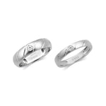 Load image into Gallery viewer, Designer Platinum Couple Rings with Single Diamonds JL PT 338
