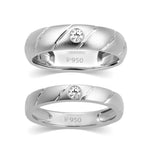 Load image into Gallery viewer, Designer Platinum Couple Rings with Single Diamonds JL PT 338

