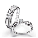 Load image into Gallery viewer, Designer Platinum Couple Rings with Single Diamonds JL PT 525
