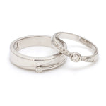 Load image into Gallery viewer, Designer Platinum Diamond Couple Rings JL PT 915
