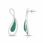 Load image into Gallery viewer, Designer Platinum with Diamond &amp; Emerald Earrings for Women JL PT E NL8523E   Jewelove.US
