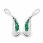 Load image into Gallery viewer, Designer Platinum with Diamond &amp; Emerald Earrings for Women JL PT E NL8523E   Jewelove.US
